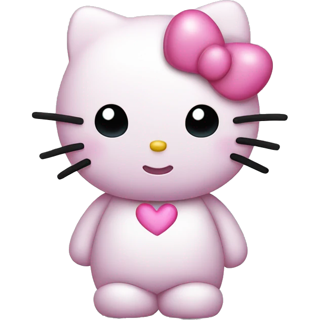 hello kitty with pink heart emoji