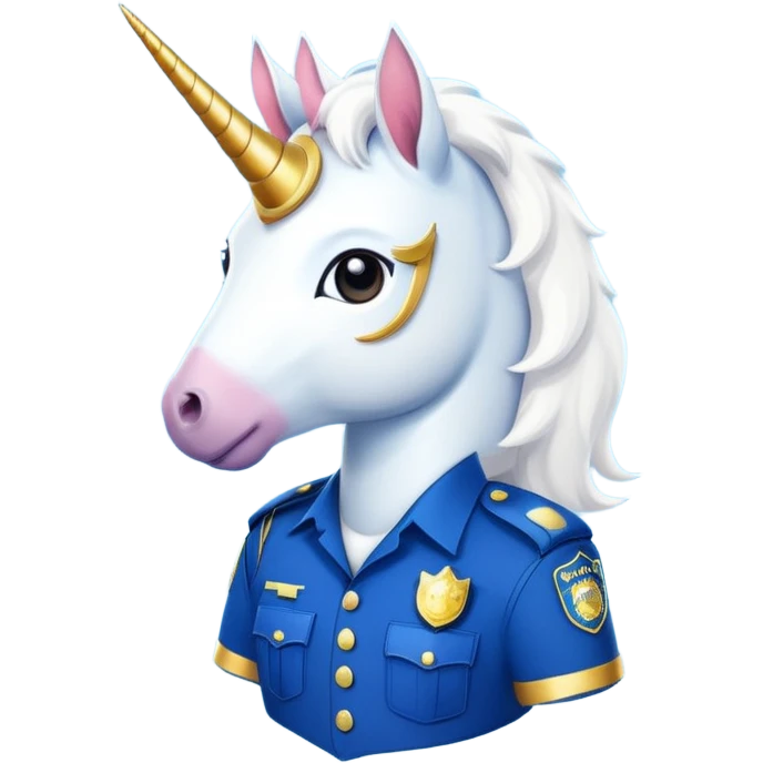 unicorn wearing a police uniform emoji