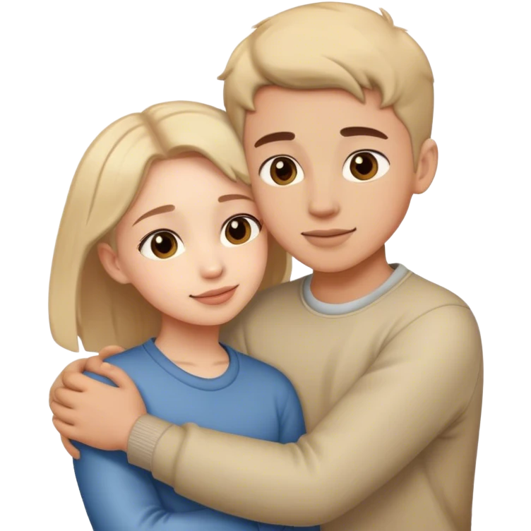 Boy and girl hugging  emoji