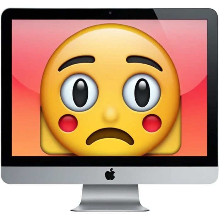 make a computer screen with a error emoji no face like a glitch emoji