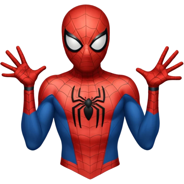Full Black with black outlines  colored suit spider man emoji