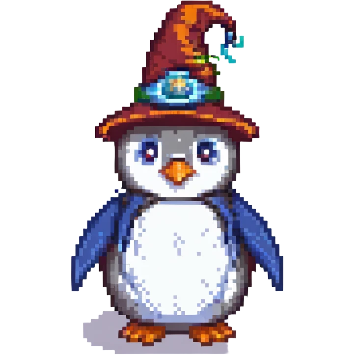 A penguin wizard. emoji