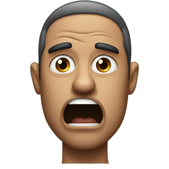 Man disgusted and disturbed pulling a dramatic face  emoji