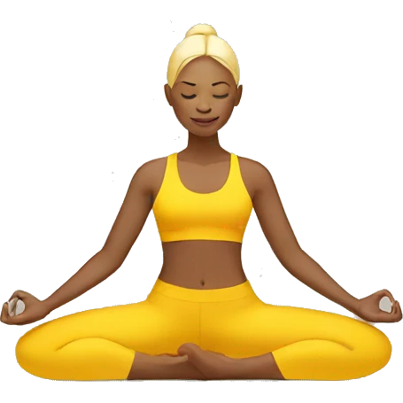 person with yellow skin tone doing yoga emoji