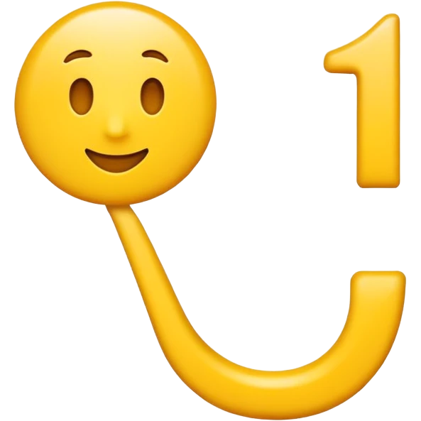 number 1, simple and bold, yellow color, classic emoji style emoji