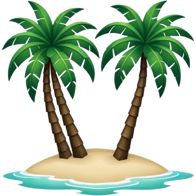 two dark green palm trees and white sea, minimalism, no emojis or faces emoji