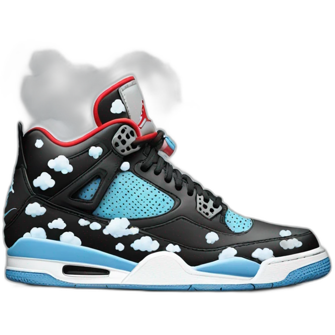 nike jordan sneaker with clouds printed on it emoji
