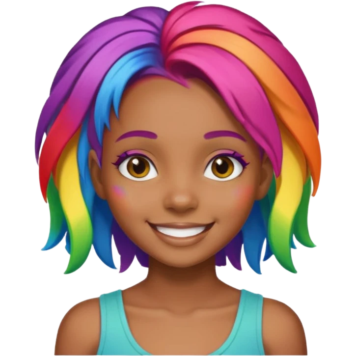 Black girl with rainbow hair  emoji