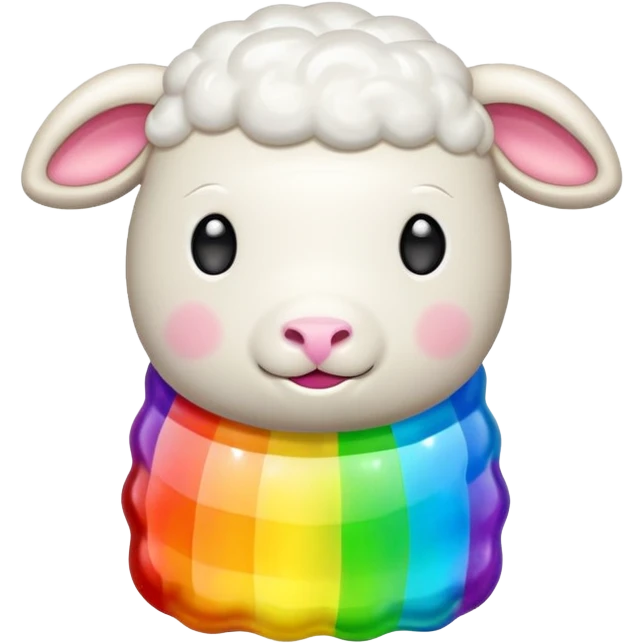 Lamb as a rainbow colored gummy candy  emoji