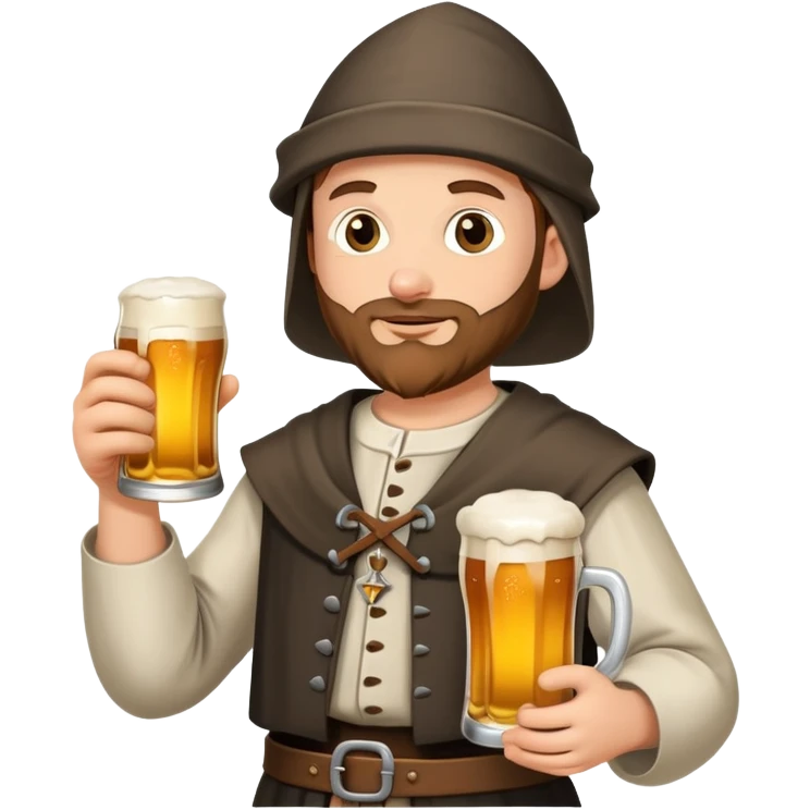 medieval pilgrim with bottle of beer emoji