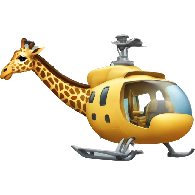 Giraffe in a helicopter emoji