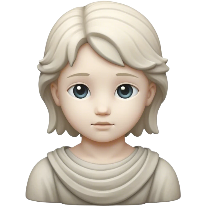 a stone statue of a child  emoji