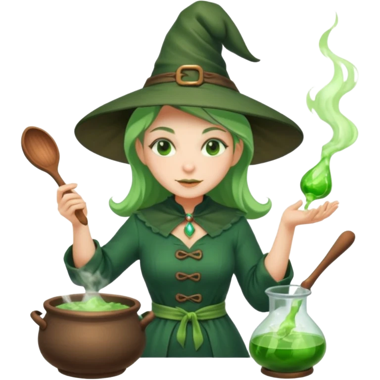 green witch cooking potion emoji