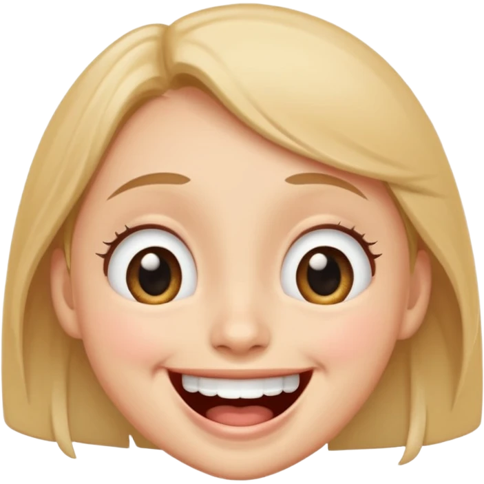 Emoji, laughing face with lots of tears of joy exactly from eyes, wide smile, big eyes emoji