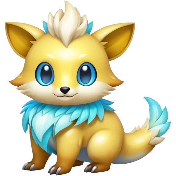 Cute cool shiny colorful fantasy animal hybrid Fakemon full body emoji