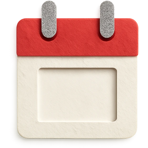 red and white calendar emoji
