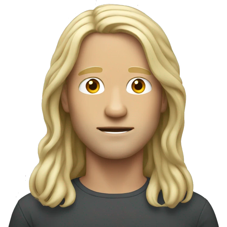 White man with long hair   emoji