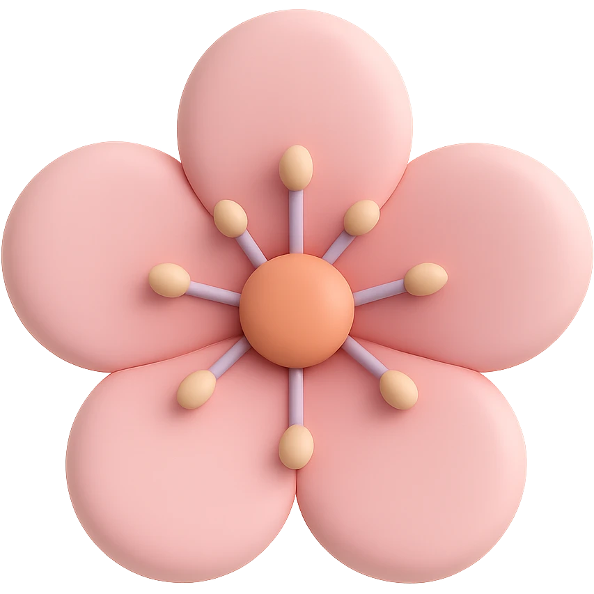 pink sakura cherry blossom flower, remove background emoji