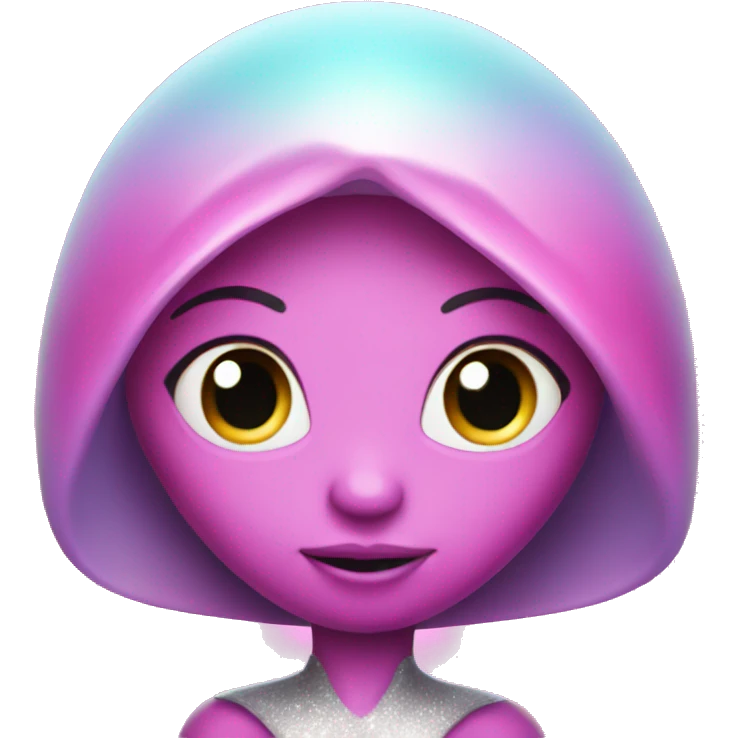 Pink Princess Alien with sparkles emoji