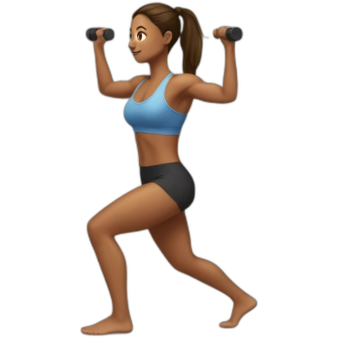  woman doing squats whith only leg emoji