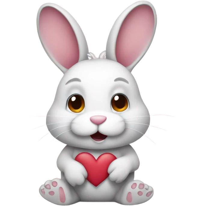 bunny showing a heart with its paws emoji