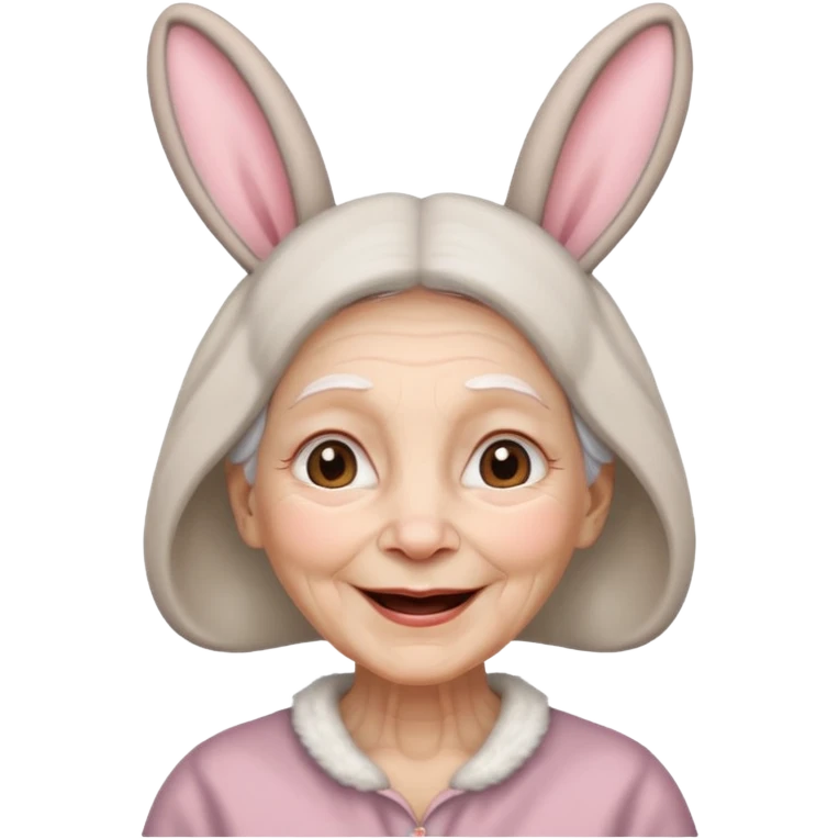 old woman with bunny ears emoji