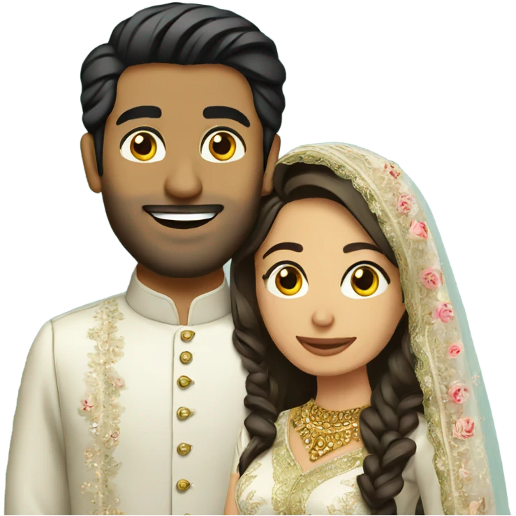 Pakistani wedding couple emoji