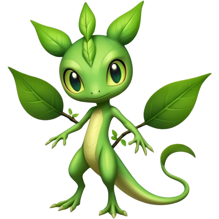 Exotic Treecko-Celebi-hybrid full body emoji