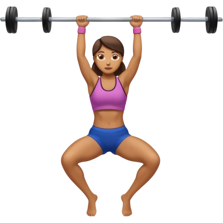 woman doing pull up full body emoji