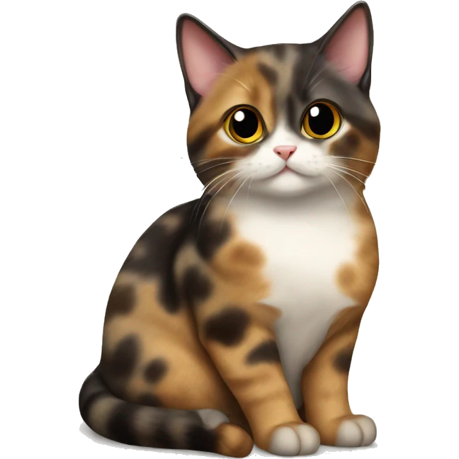 Tortie munchkin cat sitting emoji
