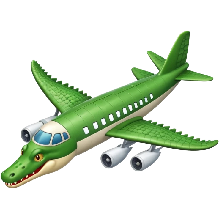 Cocodrilo y un avión  emoji
