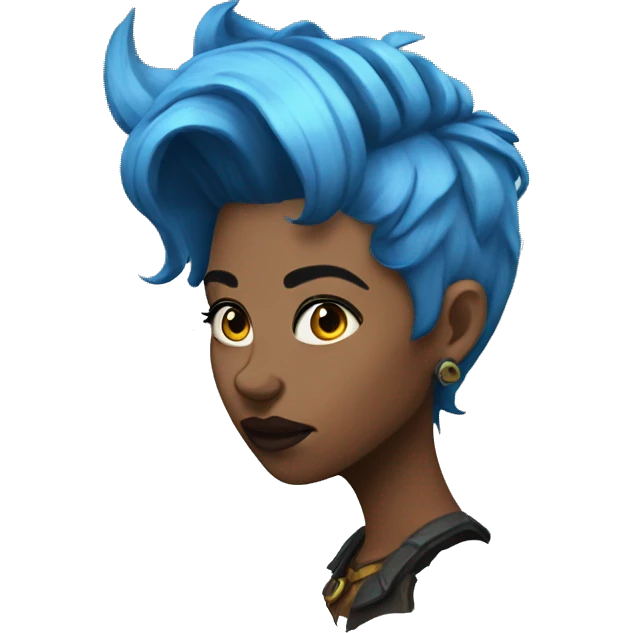 Junkerqueen blue hair emoji