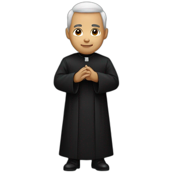 Traditional priest with black cassock emoji