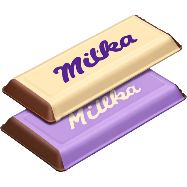 emoji style flat illustration, pastel lilac Milka chocolate bar, beige pink yellow accent tones, light grain, no background, pinterest sticker aesthetic emoji
