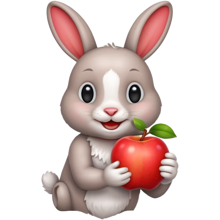 Happy rabbit same apple emoji  emoji