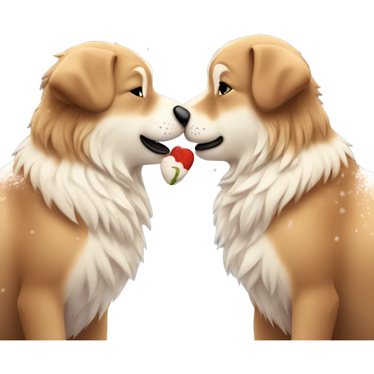 Generate 2 kissing cute animals in the snow emoji