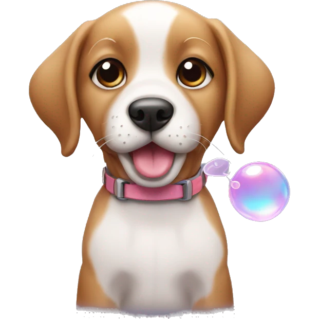 puppy blowing a bubble emoji