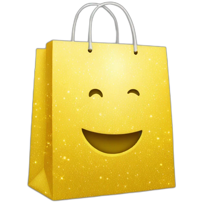 shopping bag with yellow sparkles emoji