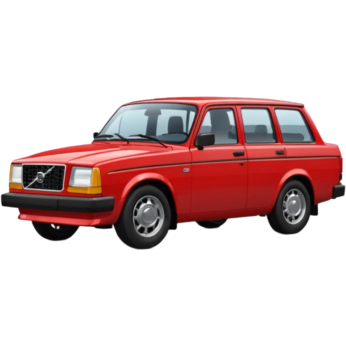 red Volvo 240 car emoji