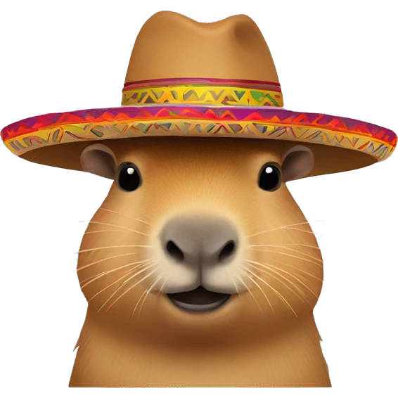 Capybara wearing a sombrero emoji