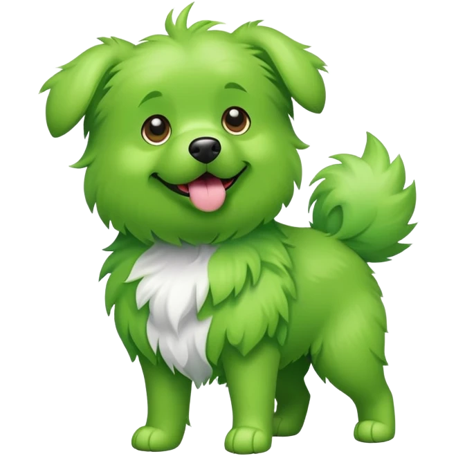 Un chien vert emoji