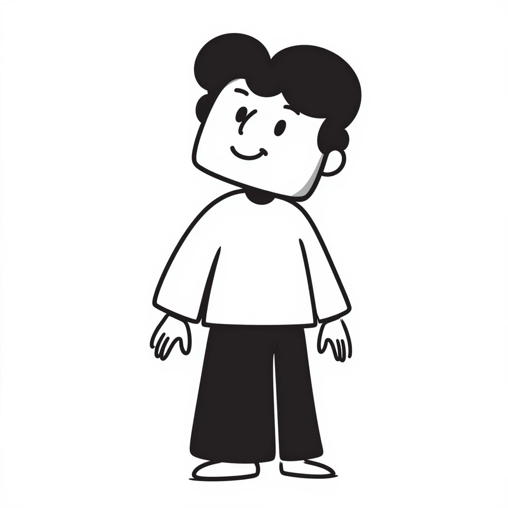 Hand-drawn Roblox character with classic square head emoji