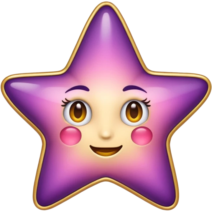 Quiero un emoji de estrella, pero que la estrella sea de oro rosa y brilli brilli con chispitas moradas emoji