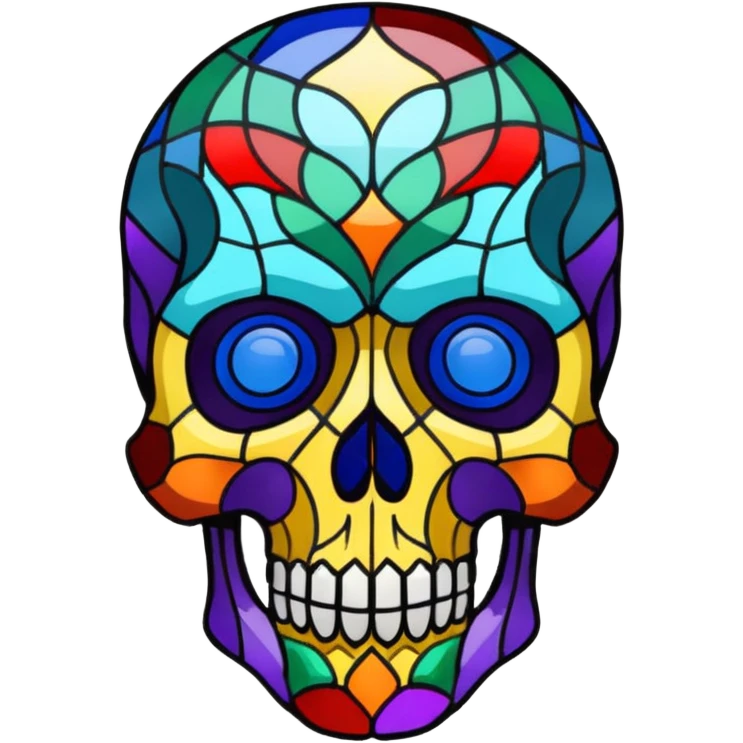 Stained glass skull emoji