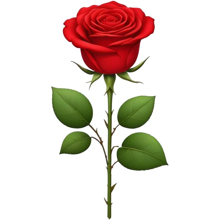 1 single Red rose in valentine bouquet  emoji