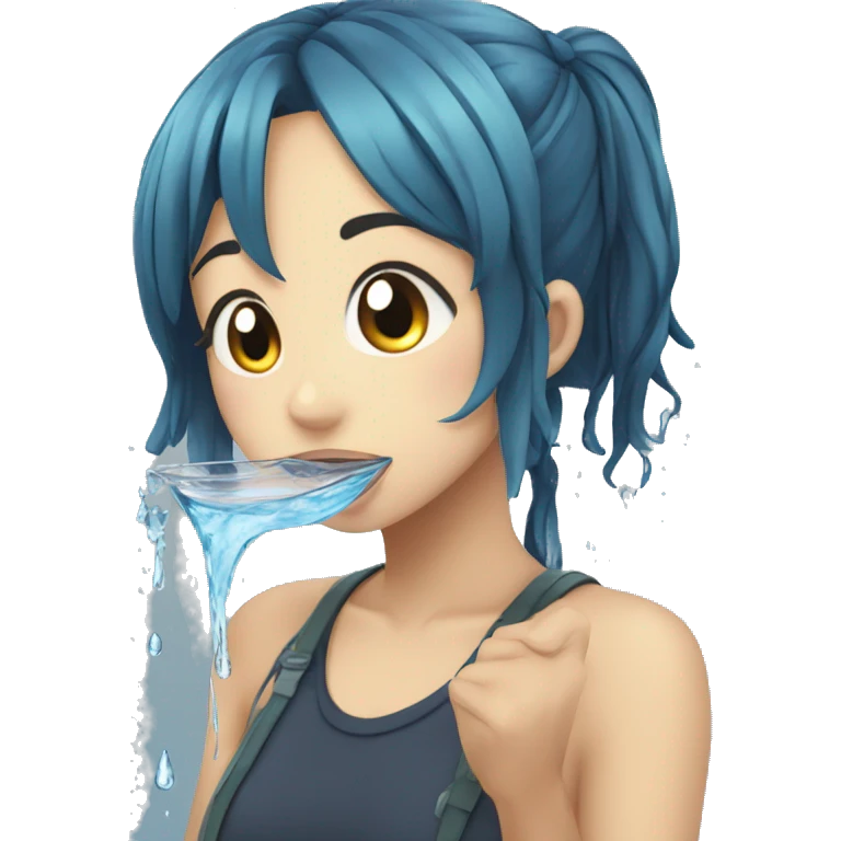 anime girl with water dripping out from her mouth  emoji
