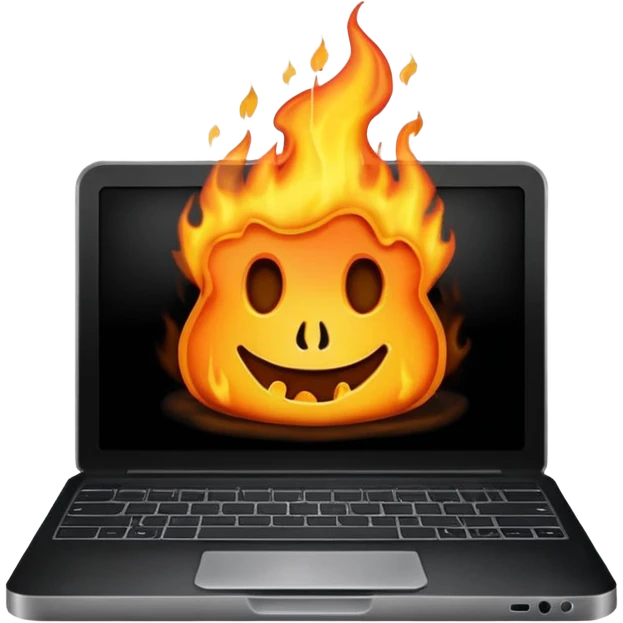 burning laptop emoji