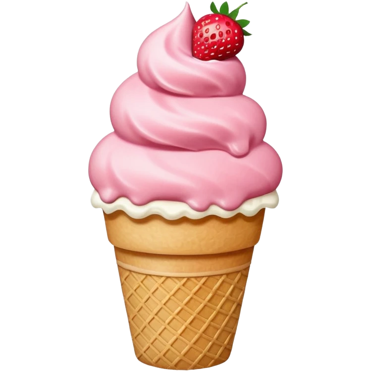  Create a strawberry ice cream with rice on it emoji