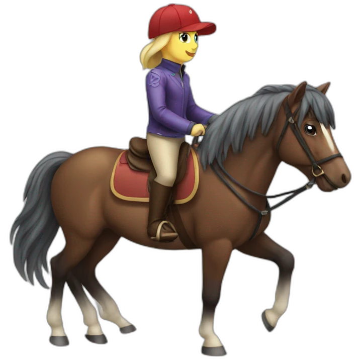 pony riding a horse on a horse emoji