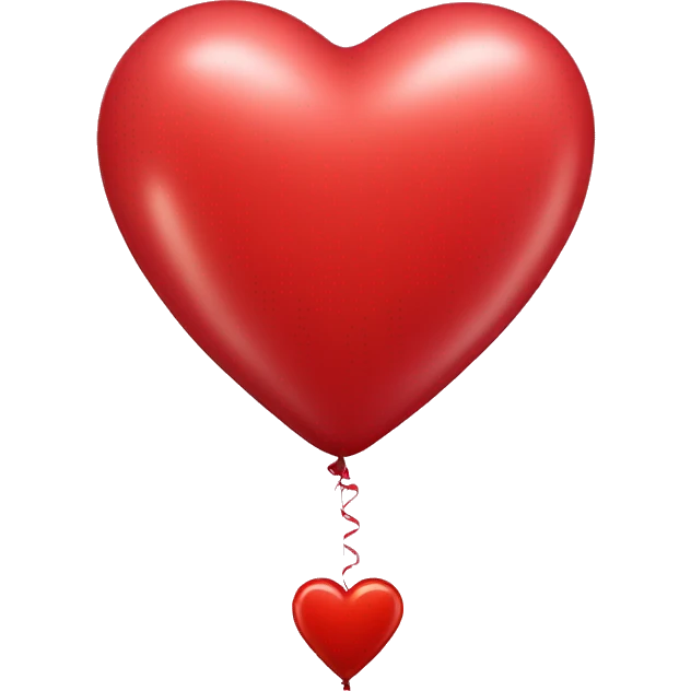 Realistic red heart balloons emoji